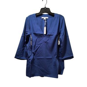 Loyal Hana Alice Maternity Nursing Top S Royal Blue Stretch V-Neck NWT